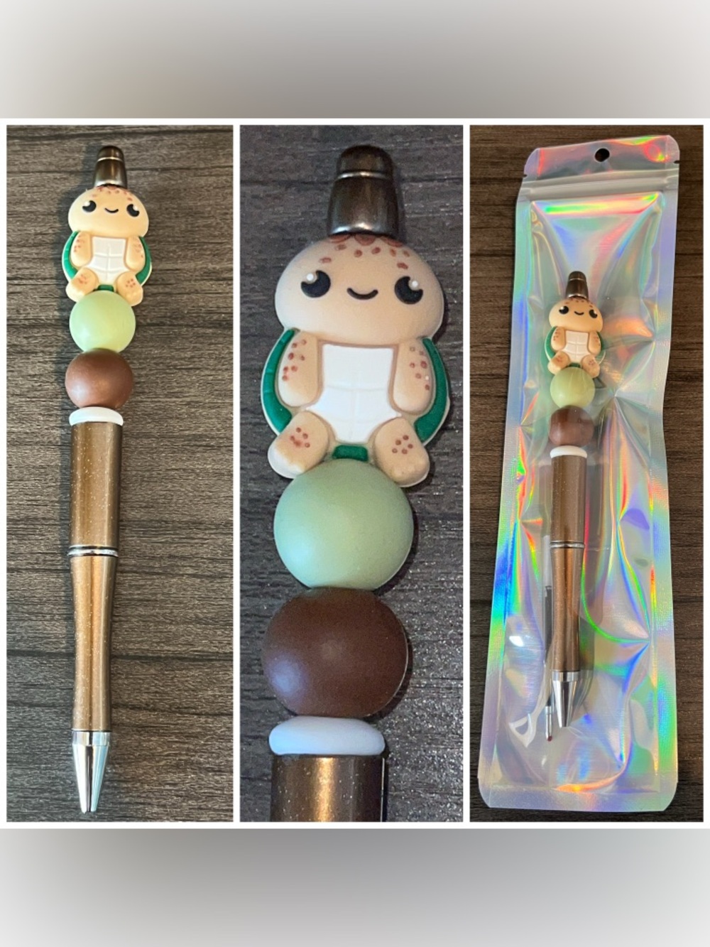 Turtle beaded focal pen